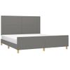 Cama Matrimonial | Cama Para Adultos | Estructura De Cama Con Cabecero Tela Gris Oscuro 160x200 Cm Cfw973725