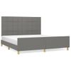 Cama Matrimonial | Cama Para Adultos | Estructura De Cama Con Cabecero Tela Gris Oscuro 160x200 Cm Cfw195791