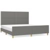 Cama Matrimonial | Cama Para Adultos | Estructura De Cama Con Cabecero Tela Gris Oscuro 160x200 Cm Cfw309580