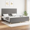 Cama Matrimonial | Cama Para Adultos | Estructura De Cama Con Cabecero Tela Gris Oscuro 160x200 Cm Cfw732627