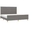 Cama Matrimonial | Cama Para Adultos | Estructura De Cama Con Cabecero Tela Gris Oscuro 160x200 Cm Cfw732627