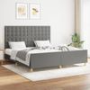 Cama Matrimonial | Cama Para Adultos | Estructura De Cama Con Cabecero Tela Gris Oscuro 160x200 Cm Cfw59106