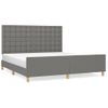 Cama Matrimonial | Cama Para Adultos | Estructura De Cama Con Cabecero Tela Gris Oscuro 160x200 Cm Cfw59106