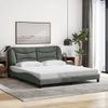 Cama Matrimonial | Cama Para Adultos | Estructura De Cama Con Cabecero Tela Gris Oscuro 180x200 Cm Cfw903786