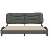 Cama Matrimonial | Cama Para Adultos | Estructura De Cama Con Cabecero Tela Gris Oscuro 180x200 Cm Cfw903786