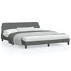 Cama Matrimonial | Cama Para Adultos | Estructura De Cama Con Cabecero Tela Gris Oscuro 180x200 Cm Cfw184761