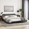 Cama Matrimonial | Cama Para Adultos | Estructura De Cama Con Cabecero Tela Gris Oscuro 180x200 Cm Cfw184761