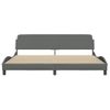 Cama Matrimonial | Cama Para Adultos | Estructura De Cama Con Cabecero Tela Gris Oscuro 200x200 Cm Cfw199145