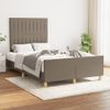 Cama Matrimonial | Cama Para Adultos | Estructura De Cama Con Cabecero Tela Gris Taupe 120x190 Cm Cfw599292