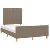 Cama Matrimonial | Cama Para Adultos | Estructura De Cama Con Cabecero Tela Gris Taupe 120x190 Cm Cfw599292