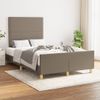 Cama Matrimonial | Cama Para Adultos | Estructura De Cama Con Cabecero Tela Gris Taupe 120x190 Cm Cfw993581