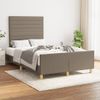 Cama Matrimonial | Cama Para Adultos | Estructura De Cama Con Cabecero Tela Gris Taupe 120x190 Cm Cfw136097