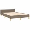 Cama Matrimonial | Cama Para Adultos | Estructura De Cama Con Cabecero Tela Gris Taupe 120x190 Cm Cfw136097