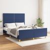 Cama Matrimonial | Cama Para Adultos | Estructura De Cama Con Cabecero Tela Gris Taupe Azul 140x200 Cm Cfw921430