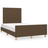 Cama Matrimonial | Cama Para Adultos | Estructura De Cama Con Cabecero Tela Marrón Oscuro 120x190 Cm Cfw611957