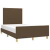 Cama Matrimonial | Cama Para Adultos | Estructura De Cama Con Cabecero Tela Marrón Oscuro 120x190 Cm Cfw611957