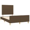 Cama Matrimonial | Cama Para Adultos | Estructura De Cama Con Cabecero Tela Marrón Oscuro 120x190 Cm Cfw174662