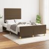 Cama Matrimonial | Cama Para Adultos | Estructura De Cama Con Cabecero Tela Marrón Oscuro 120x190 Cm Cfw174662