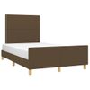 Cama Matrimonial | Cama Para Adultos | Estructura De Cama Con Cabecero Tela Marrón Oscuro 120x190 Cm Cfw174662