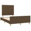 Cama Matrimonial | Cama Para Adultos | Estructura De Cama Con Cabecero Tela Marrón Oscuro 120x190 Cm Cfw102600