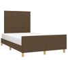 Cama Matrimonial | Cama Para Adultos | Estructura De Cama Con Cabecero Tela Marrón Oscuro 120x190 Cm Cfw102600