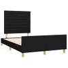 Cama Matrimonial | Cama Para Adultos | Estructura De Cama Con Cabecero Tela Negro 120x190 Cm Cfw192286