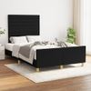 Cama Matrimonial | Cama Para Adultos | Estructura De Cama Con Cabecero Tela Negro 120x190 Cm Cfw192286