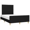 Cama Matrimonial | Cama Para Adultos | Estructura De Cama Con Cabecero Tela Negro 120x190 Cm Cfw192286