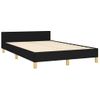 Cama Matrimonial | Cama Para Adultos | Estructura De Cama Con Cabecero Tela Negro 120x190 Cm Cfw192286