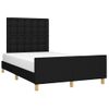 Cama Matrimonial | Cama Para Adultos | Estructura De Cama Con Cabecero Tela Negro 120x190 Cm Cfw815018