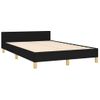 Cama Matrimonial | Cama Para Adultos | Estructura De Cama Con Cabecero Tela Negro 120x190 Cm Cfw815018