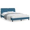 Cama Matrimonial | Cama Para Adultos | Estructura De Cama Con Cabecero Terciopelo Azul 140x190 Cm Cfw71860