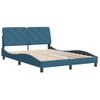 Cama Matrimonial | Cama Para Adultos | Estructura De Cama Con Cabecero Terciopelo Azul 140x190 Cm Cfw71860