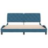 Cama Matrimonial | Cama Para Adultos | Estructura De Cama Con Cabecero Terciopelo Azul 180x200 Cm Cfw32271