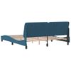 Cama Matrimonial | Cama Para Adultos | Estructura De Cama Con Cabecero Terciopelo Azul 180x200 Cm Cfw32271