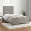 Cama Matrimonial | Cama Para Adultos | Estructura De Cama Con Cabecero Terciopelo Gris Claro 120x200cm Cfw728688