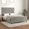 Cama Matrimonial | Cama Para Adultos | Estructura De Cama Con Cabecero Terciopelo Gris Claro 140x190cm Cfw356704