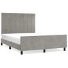 Cama Matrimonial | Cama Para Adultos | Estructura De Cama Con Cabecero Terciopelo Gris Claro 140x190cm Cfw356704