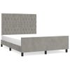 Cama Matrimonial | Cama Para Adultos | Estructura De Cama Con Cabecero Terciopelo Gris Claro 140x190cm Cfw893741