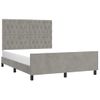 Cama Matrimonial | Cama Para Adultos | Estructura De Cama Con Cabecero Terciopelo Gris Claro 140x190cm Cfw893741