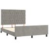 Cama Matrimonial | Cama Para Adultos | Estructura De Cama Con Cabecero Terciopelo Gris Claro 140x190cm Cfw893741