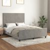 Cama Matrimonial | Cama Para Adultos | Estructura De Cama Con Cabecero Terciopelo Gris Claro 140x190cm Cfw202439