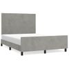 Cama Matrimonial | Cama Para Adultos | Estructura De Cama Con Cabecero Terciopelo Gris Claro 140x190cm Cfw202439