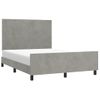 Cama Matrimonial | Cama Para Adultos | Estructura De Cama Con Cabecero Terciopelo Gris Claro 140x190cm Cfw202439