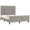 Cama Matrimonial | Cama Para Adultos | Estructura De Cama Con Cabecero Terciopelo Gris Claro 140x190cm Cfw202439