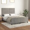 Cama Matrimonial | Cama Para Adultos | Estructura De Cama Con Cabecero Terciopelo Gris Claro 140x190cm Cfw107301