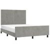 Cama Matrimonial | Cama Para Adultos | Estructura De Cama Con Cabecero Terciopelo Gris Claro 140x190cm Cfw107301