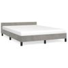 Cama Matrimonial | Cama Para Adultos | Estructura De Cama Con Cabecero Terciopelo Gris Claro 140x190cm Cfw680064