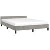 Cama Matrimonial | Cama Para Adultos | Estructura De Cama Con Cabecero Terciopelo Gris Claro 140x190cm Cfw680064