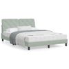 Cama Matrimonial | Cama Para Adultos | Estructura De Cama Con Cabecero Terciopelo Gris Claro 140x190cm Cfw64729